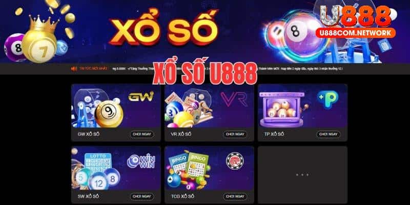 Xổ số tại U888 có tỷ lệ thưởng cao